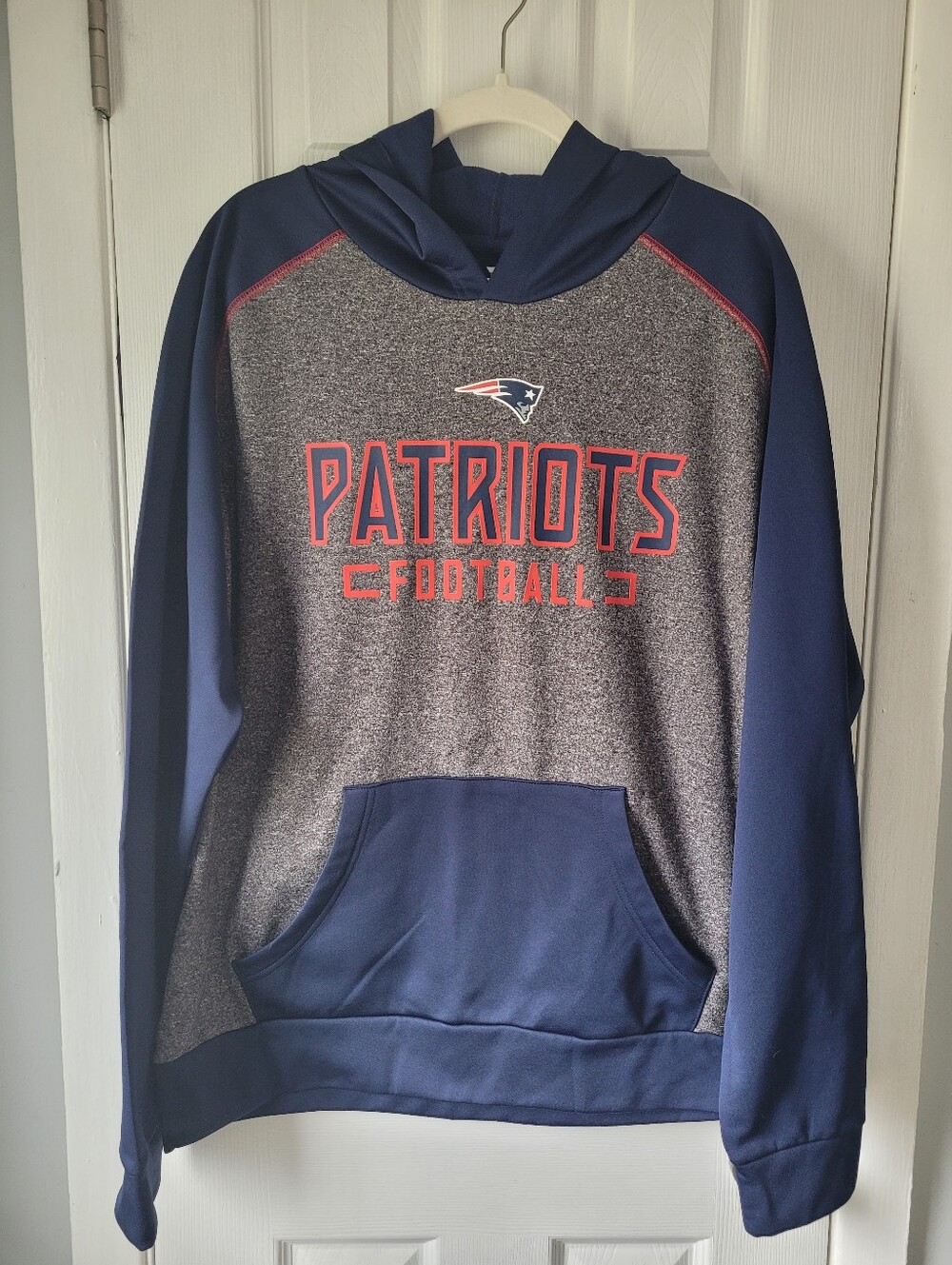 Fanatics Men’s XL New England Patriots Hoodie Gray Navy Pullover
